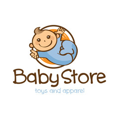 Baby Child Newbord Doodle Handmade Logo Template