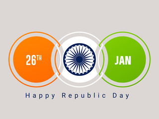 Happy Republic Day of India celebration 26 January Creative abstract or poster for Republic Day Celebration of Indian Vector illustration.