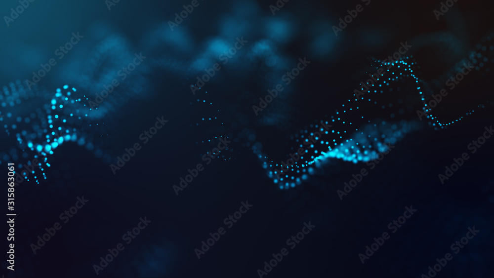 Poster abstract futuristic - technology with polygonal shapes on dark blue background. design digital techn