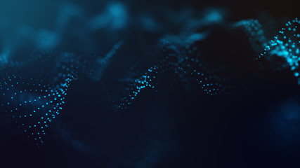 Abstract futuristic -  technology with polygonal shapes on dark blue background.  Design digital technology concept.