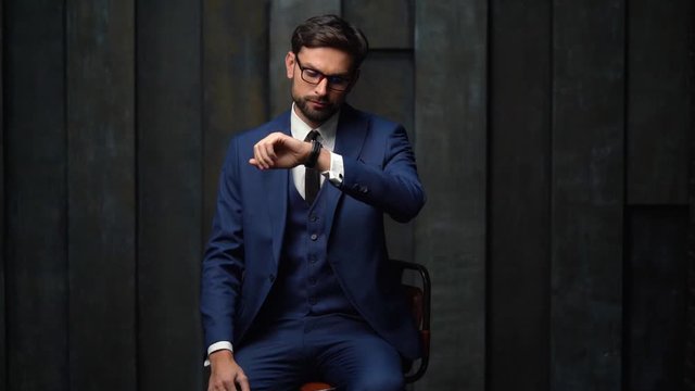 full hd video of young handsome stylish businessman - 4x slow motion
