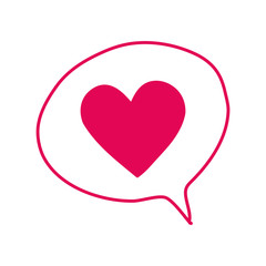 speech bubble with heart love