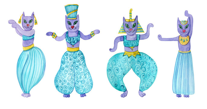 Egyptian dancing cats