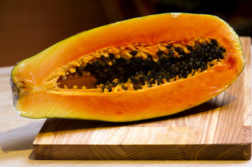 Exotic papaya fruit, market still life