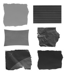 Set of torn paper on white background