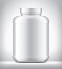 Plastic Jar on background. Glossy surface version. 