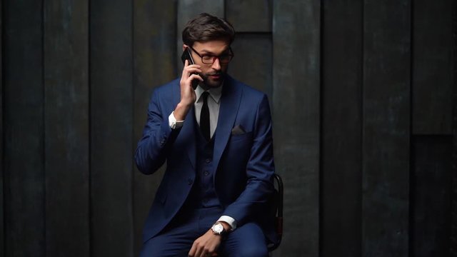 full hd video of young handsome stylish businessman - 4x slow motion