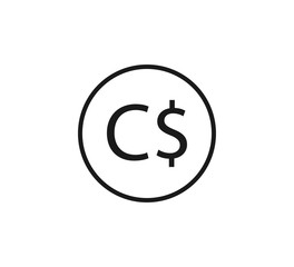 Fototapeta premium Canadian dollar icon. Vector illustration, flat design