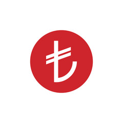 Obraz premium Turkey, turkish lira icon. Vector illustration, flat design