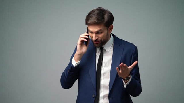 full hd video of young handsome stylish businessman - 4x slow motion