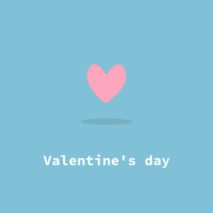 Balloon heart symbol of love on sweet blue background, greeting card, Flat design Happy Valentines. can be add text. vector illustration