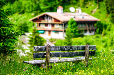 wooden parkbench