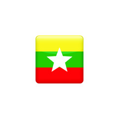 square Burma flag. Simple vector. National flag of Burma 