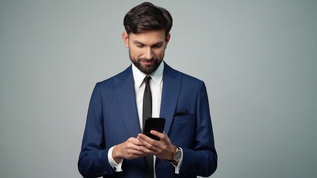 full hd video of young handsome stylish businessman - 4x slow motion