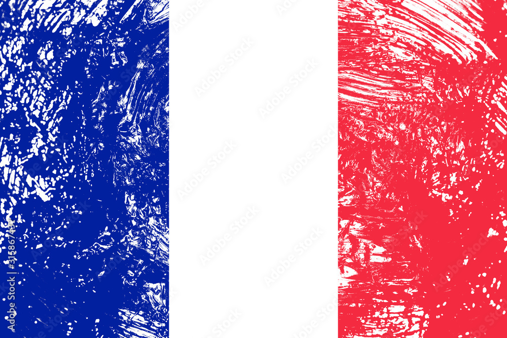 Poster flag of france with texture. template for design