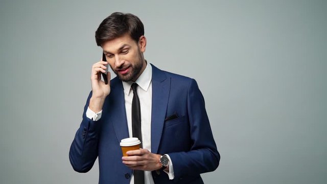 full hd video of young handsome stylish businessman - 4x slow motion
