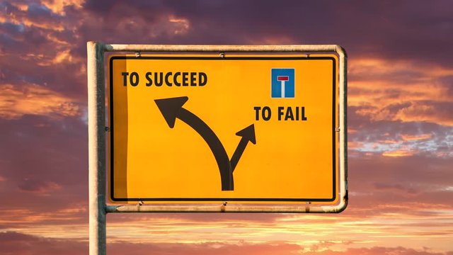 Street Sign Way to Succeed versus to Fail