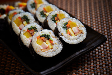Gimbap, Korean rice roll with vegetable