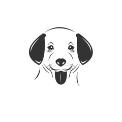 Vector of dog on a white background, Animal. Mammals. Easy editable layered  illustration. symbol. logo. icon