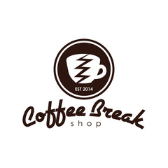 Coffee Break Shop Cafeteria Logo Template