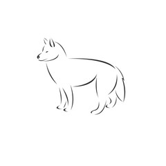 Vector of dog on a white background, Animal. Mammals. Easy editable layered  illustration. symbol. logo. icon