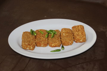 traditional indonesian culinary food  Fried Tempe
