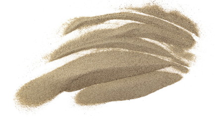 Desert, sand dune pile, isolated on white background and texture, top view