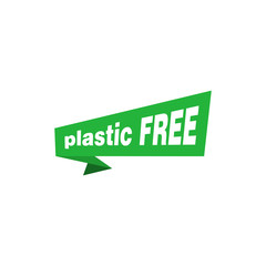 Plastic free origami paper green design sign element. Vector illustration.