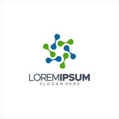 Dots Icon Logo Circle Design Vector Illustration EPS 10