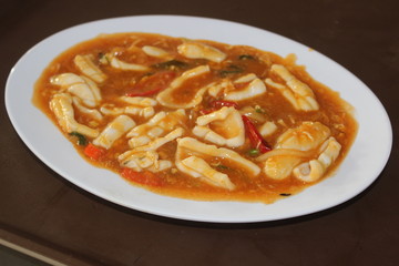 Calamari boiled with Padang sauce