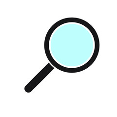 Search icon. Magnifying glass icon, vector magnifier or loupe sign.