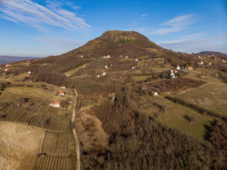 Nice landscape from Hungarian volcano. Famous wine producing region