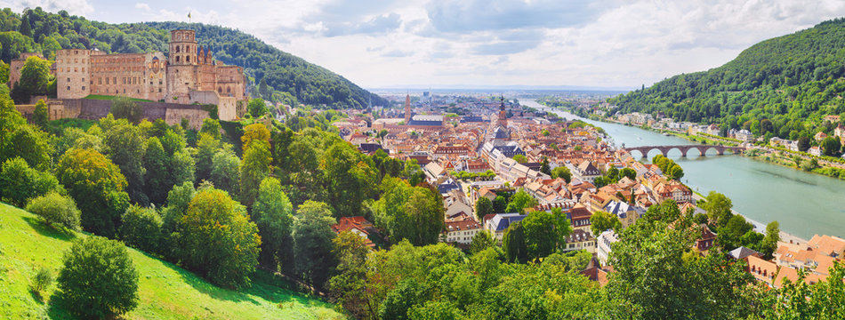 heidelberg - city in germany at the neckar from above