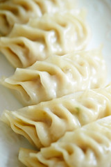 Steamed Chinese dumpling on steamer 