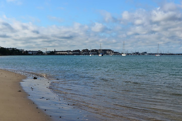 Malahide beach city view Dublin Ireland