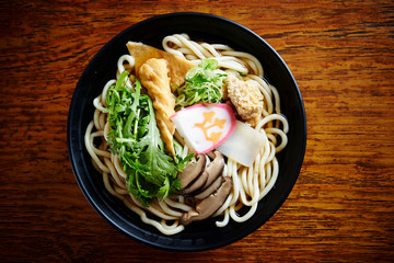 Korean hot udon noodle soup 