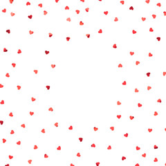 Small Red Hearts On White Background