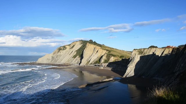 The Zumaia flysch on a clear summer day