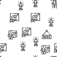 Boss Leader Company Seamless Pattern Vector Thin Line. Illustrations