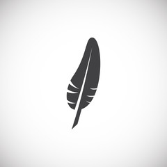 Feather icon on background for graphic and web design. Creative illustration concept symbol for web or mobile app