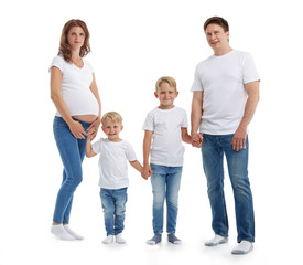 Fototapeta premium Happy family with two children