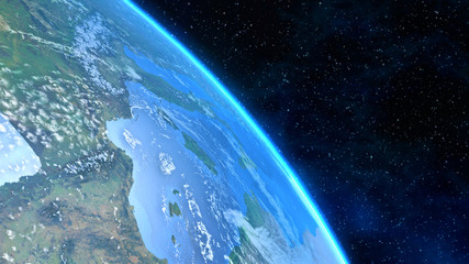An epic close-up view of the Earth with copy-space on the right part of the screen. Elements of this image were furnished by NASA.