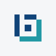 Monogram Letter B Geometric Square Pixel Business Company Vector Logo Design. B Abstract Pixel Square Art Minimalist Logo. digital technology concept. - vector