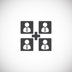 Group of business people related icon on background for graphic and web design. Creative illustration concept symbol for web or mobile app