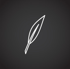 Feather icon outline on background for graphic and web design. Creative illustration concept symbol for web or mobile app