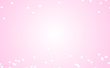 Valentine day white hearts on pink background.