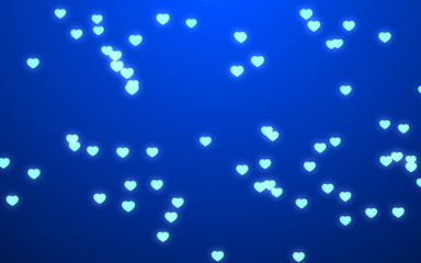 Fototapeta na wymiar Valentine day white hearts on blue background.