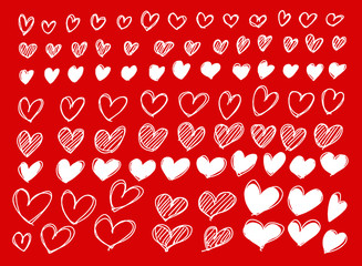 Doodle heart set for Valentine