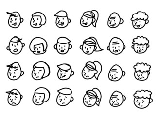 人々の顔セット