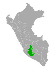 Karte von Ayacucho in Peru